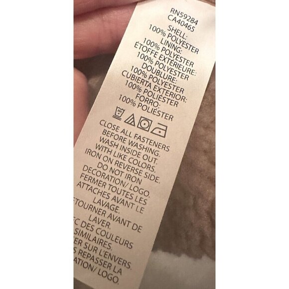 TCP The Childrens Place Coat Jacket Girls Size 14 Tan Sherpa Teddy Bear - Picture 8 of 9